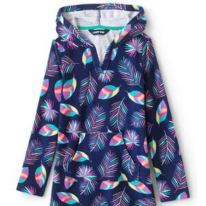 Lands' End Little Girls Leaf Print Terry Pullover Cover Up-Size 6X-7
